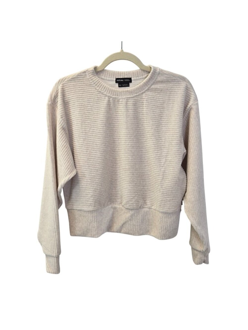 Prana Escambia Ribbed Pull Over in Au Lait Heather Size XS